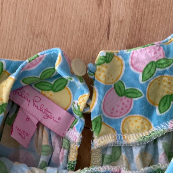 Lilly Pulitzer lemons flutter sleeve girls dress 8 - Picture 3 of 5